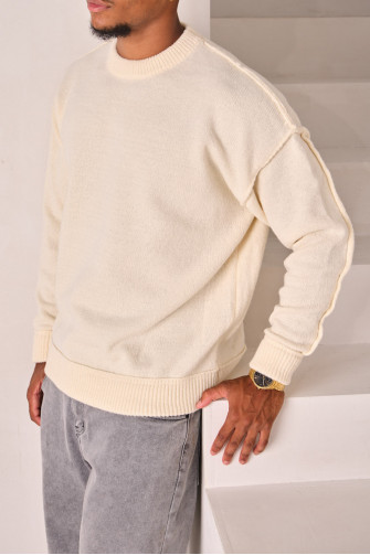 Pull en maille beige