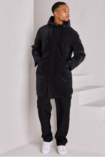 Veste de pluie noire texturée