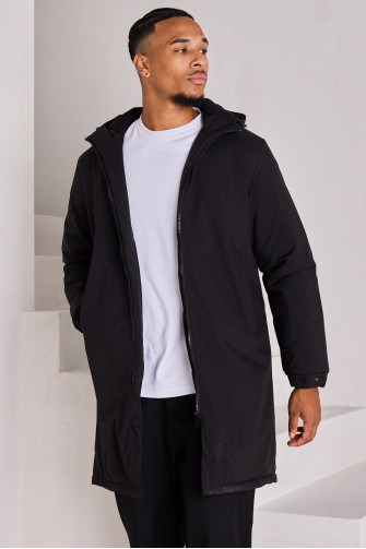Parka noire à capuche