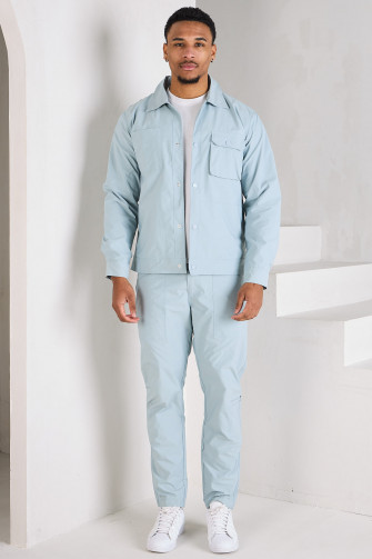 Ensemble 2 pièces chemise + pantalon bleu clair