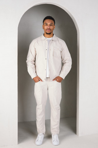 Ensemble 2 pièces chemise + pantalon beige clair