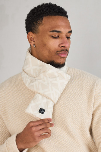 Écharpe chauffante à motif (avec batterie) beige