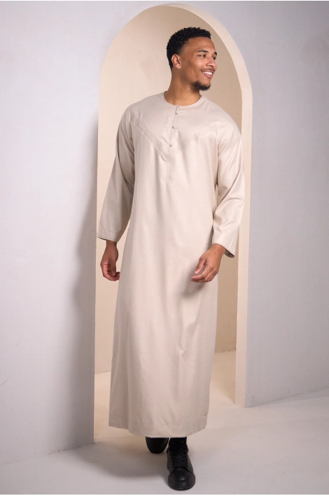 Qamis beige chiné