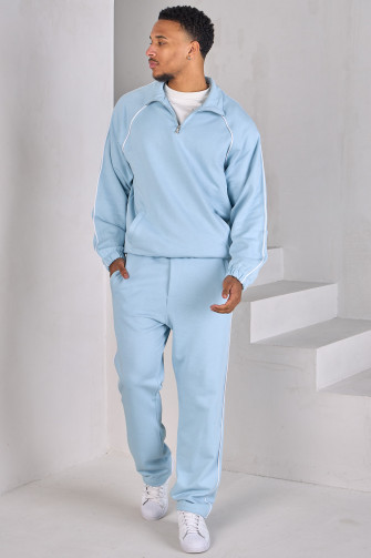 Ensemble 2 pièces sweat + jogging bleu clair