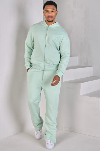 Ensemble 2 pièces sweat zippé  + jogging vert clair