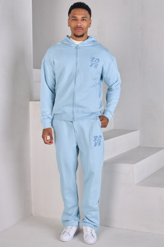 Ensemble 2 pièces sweat zippé  + jogging bleu clair