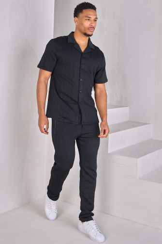 Ensemble 2 pièces chemise + jogging noir