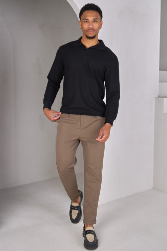 Pull noir texturé
