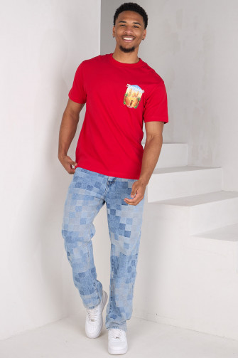 Tee-shirt rouge à motif Marrakech