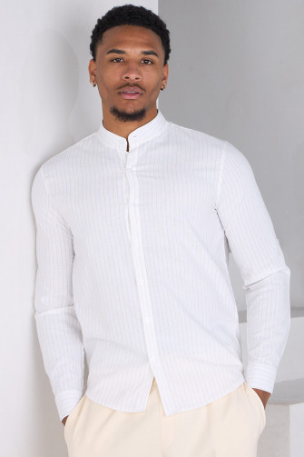 White striped shirt, long sleeves