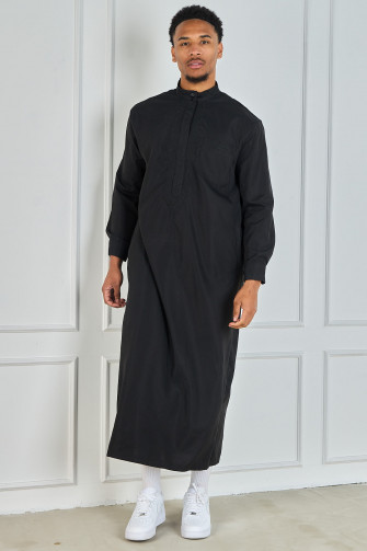 Qamis Noir Street Class  Style Élégant et Urbain