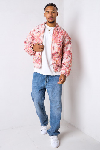 Veste imprimée rose à motif fleuri