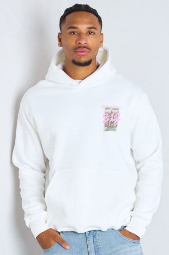 Sweat à capuche blanc imprimé "212 Kingdom of Morocco"