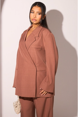 Ensemble deux pièces blazer + pantalon couleur brique