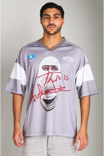 Tee-shirt gris à illustration et broderie