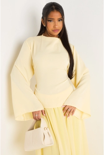 Ensemble deux pièces jaune haut cintré + jupe