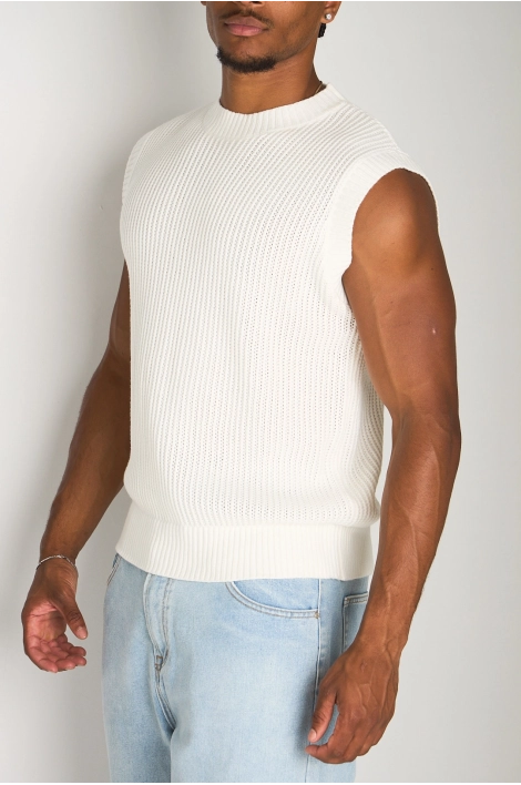 Débardeur en maille blanc