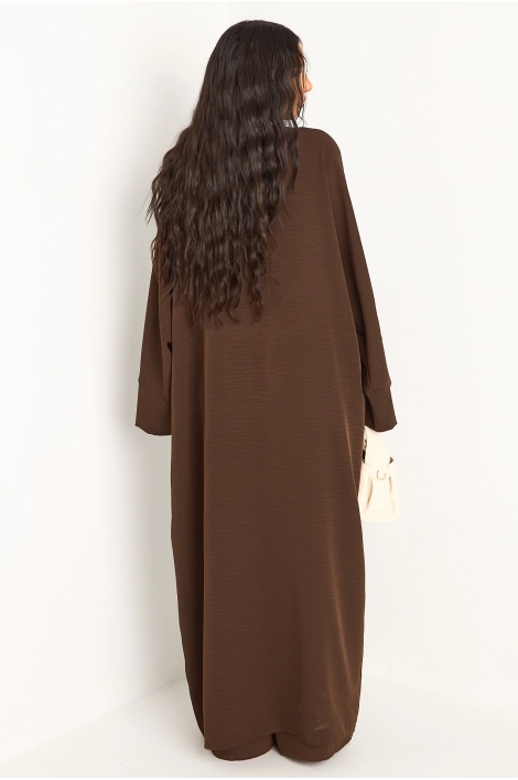 Ensemble deux pièces marron pantalon + kimono