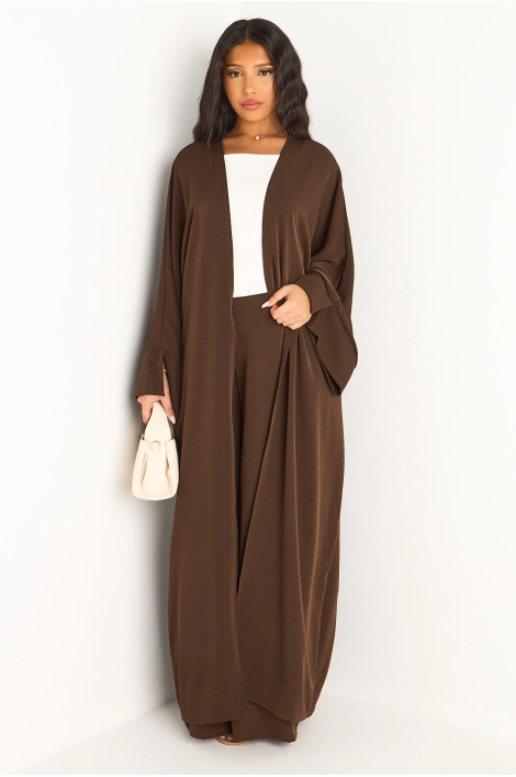 Ensemble deux pièces marron pantalon + kimono