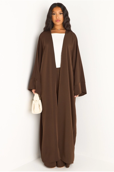 Ensemble deux pièces marron pantalon + kimono