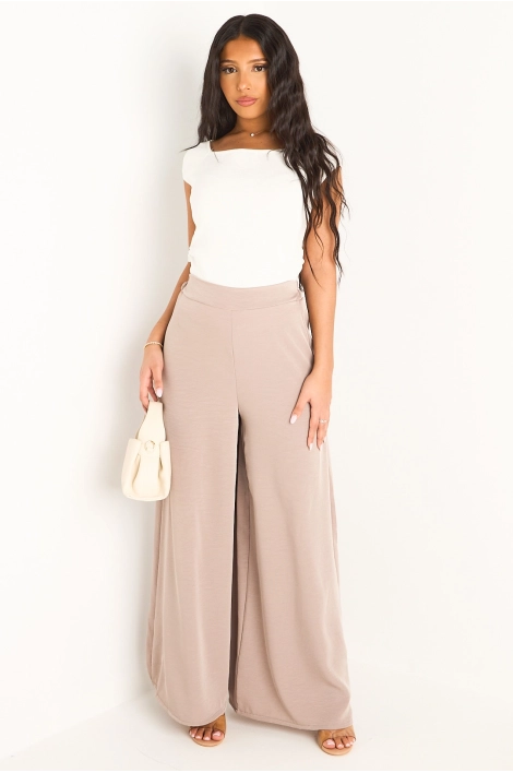 Ensemble deux pièces taupe pantalon + kimono