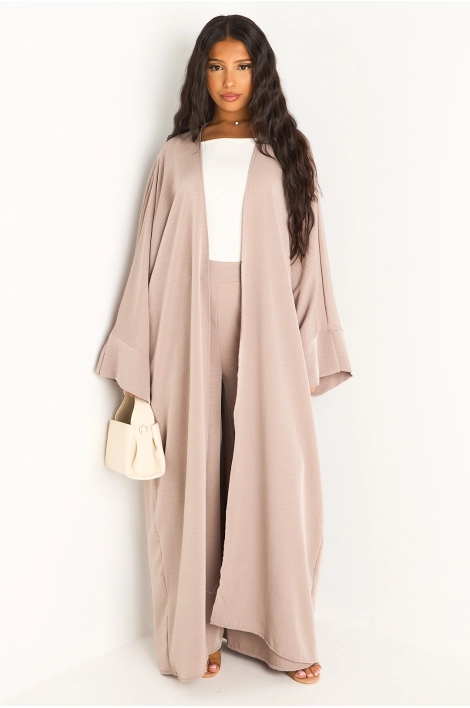 Ensemble deux pièces taupe pantalon + kimono