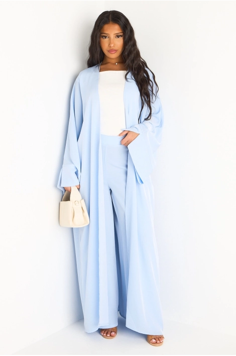 Ensemble deux pièces bleu clair pantalon + kimono