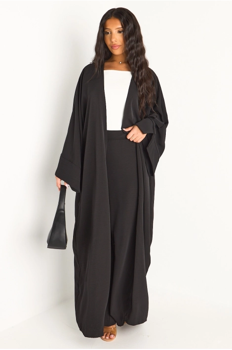 Ensemble deux pièces noir pantalon + kimono