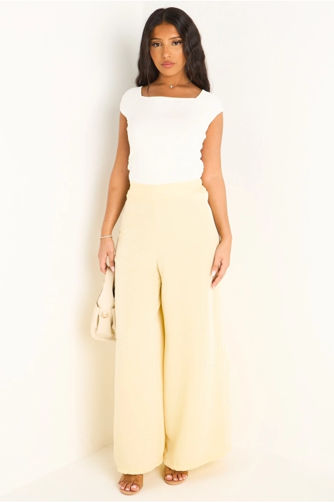 Ensemble deux pièces jaune pantalon + kimono