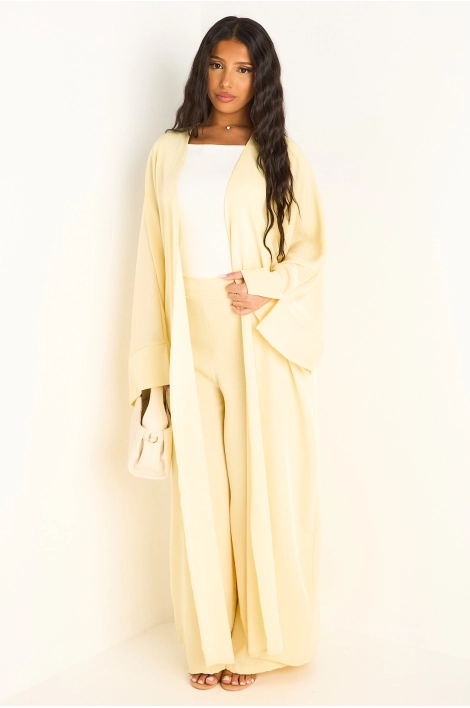 Ensemble deux pièces jaune pantalon + kimono