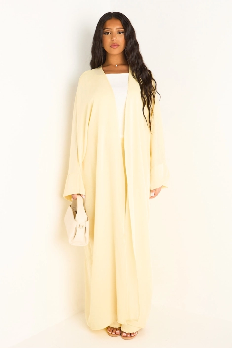 Ensemble deux pièces jaune pantalon + kimono