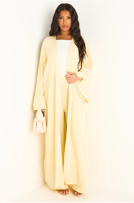 Ensemble deux pièces jaune pantalon + kimono