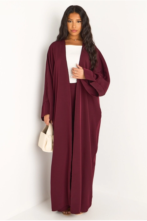 Ensemble deux pièces bordeaux pantalon + kimono
