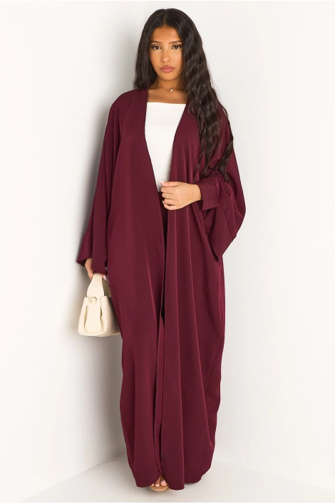 Ensemble deux pièces bordeaux pantalon + kimono