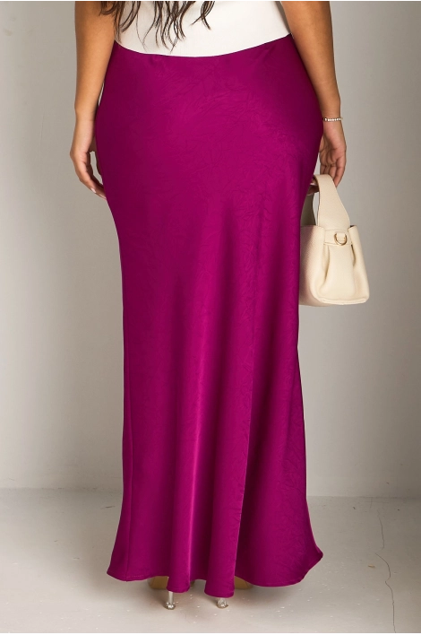 Jupe longue violette effet satiné