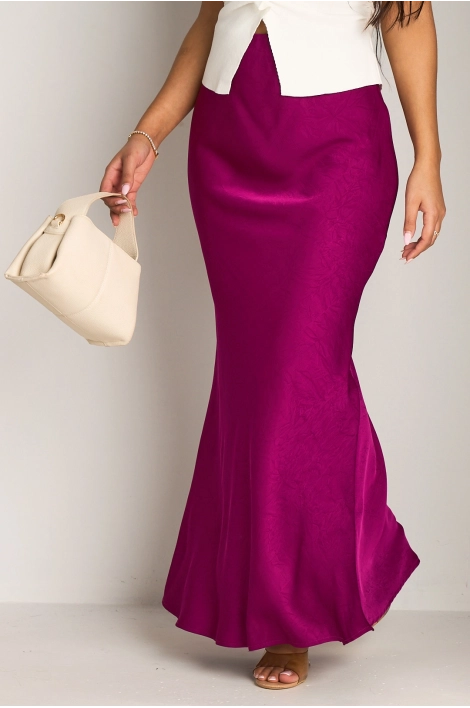 Jupe longue violette effet satiné