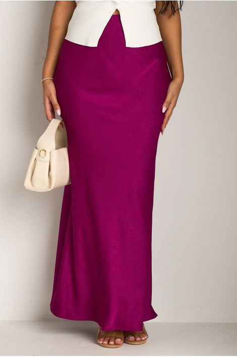 Jupe longue violette effet satiné