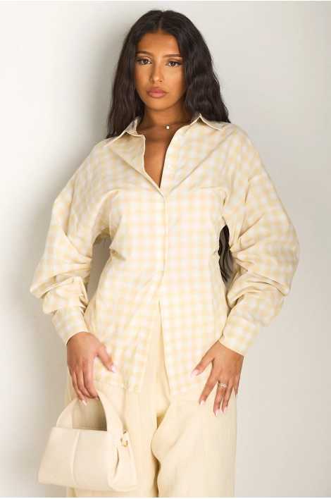 Chemise à carreaux jaune