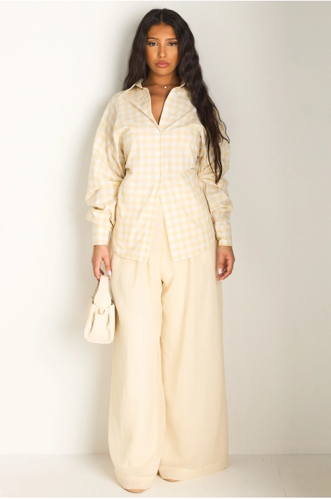 Chemise à carreaux jaune