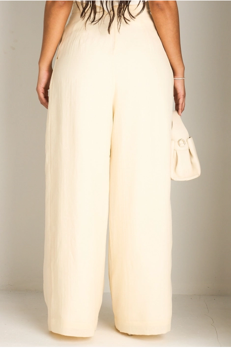 Pantalon coupe droite écru