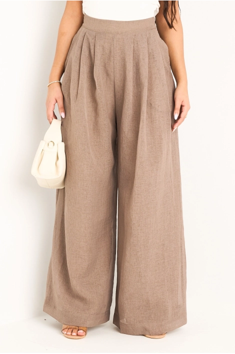 Pantalon coupe droite taupe