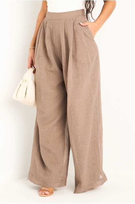 Pantalon coupe droite taupe