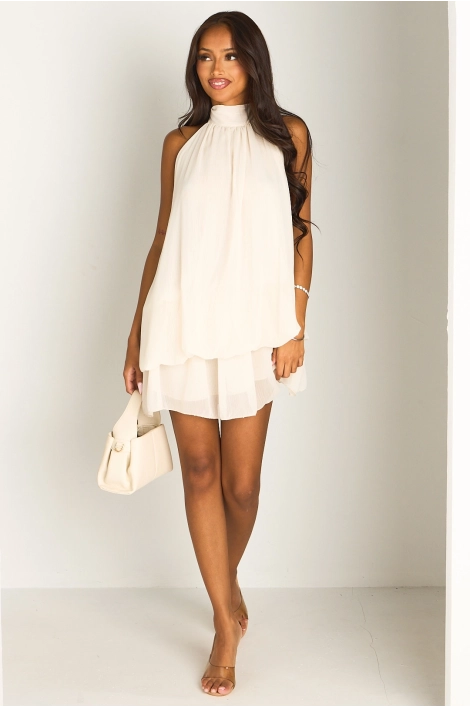 Robe à dos nu écru