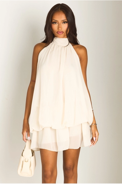 Robe à dos nu écru