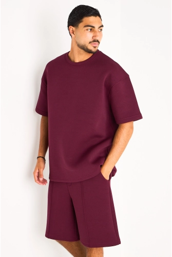 Ensemble deux pièces tee-shirt + short bordeaux