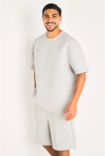 Ensemble deux pièces tee-shirt + short gris