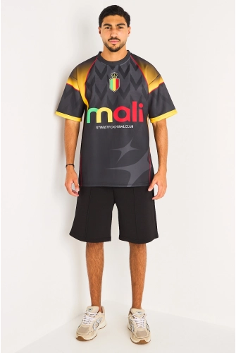 Tee-shirt noir à inscription '' Mali ''