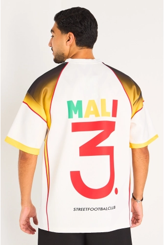 Tee-shirt blanc à inscription '' Mali ''