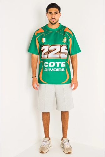 Tee-shirt vert à inscription '' Cote d'Ivoire ''