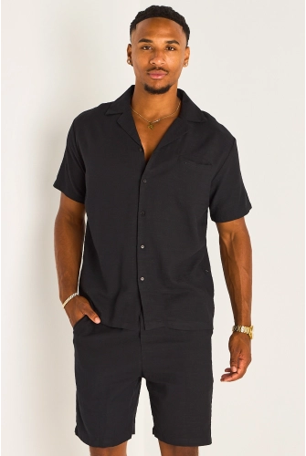Ensemble deux pièces noir chemise + short